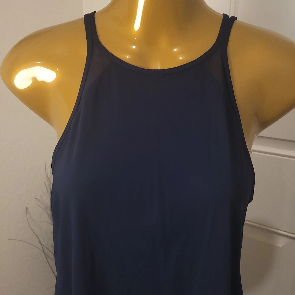 Lululemon Mesh Tank Top Size Small Womens Navy Blue Racer back Sleeveless LW